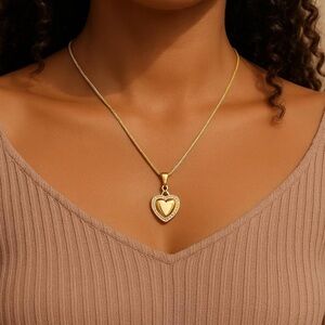 Anthropologie Gold Heart Necklace